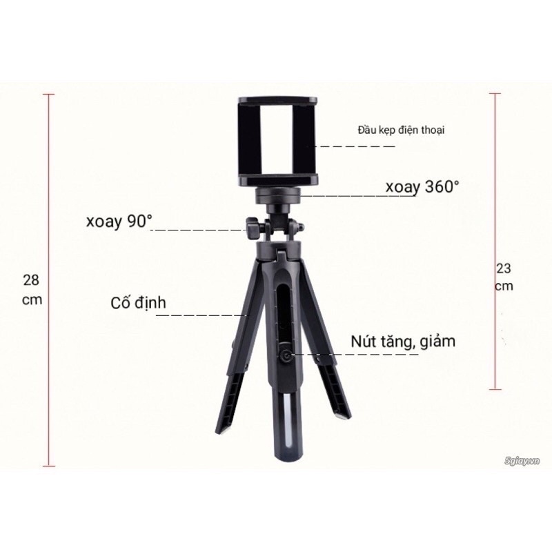 Tripod Support Mini Hỗ Trợ Quay Video Chụp Hình Tiện Lợi Xoay 360