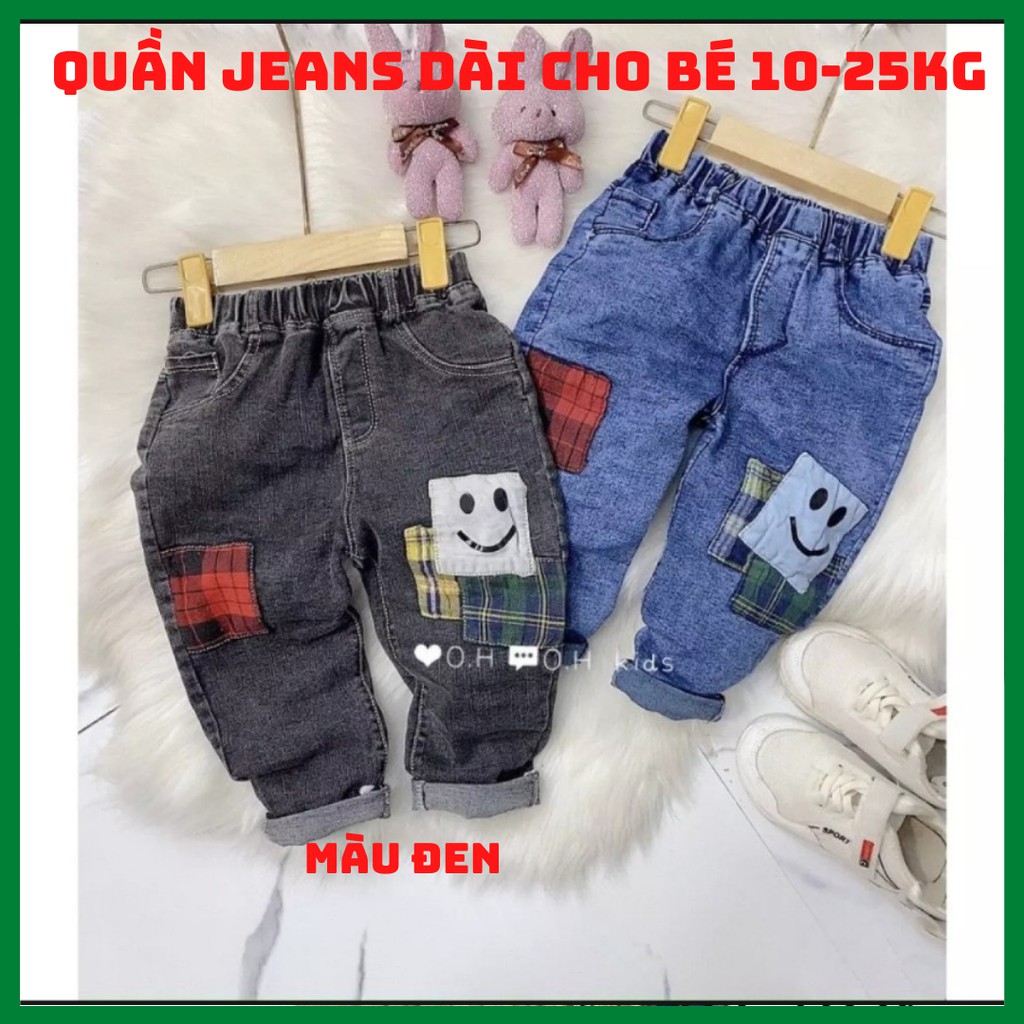 Quần jeans dài cá tính cho bé trai bé gái 10-25kg ( Không kèm dây đai)