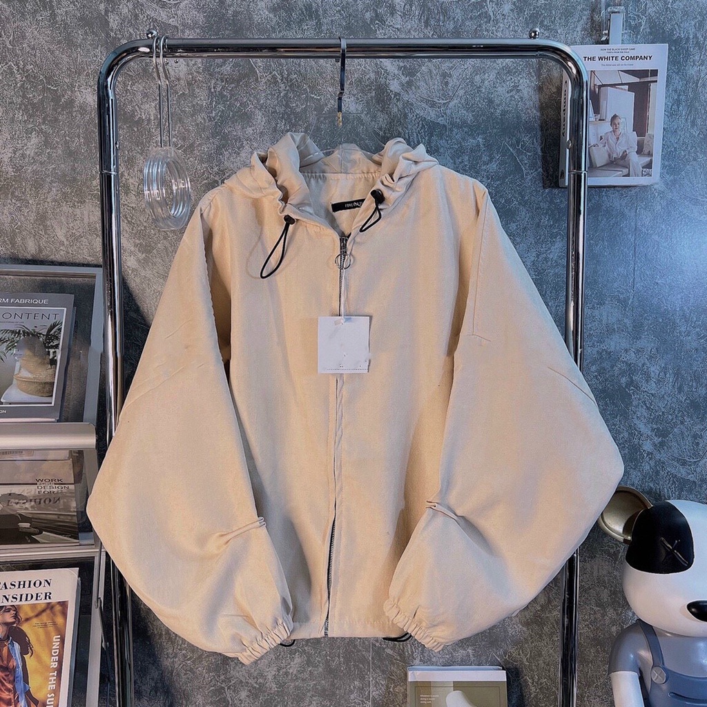 Áo Khoác Bố Trơn Nhung Tăm 2 Lớp Quảng Châu Form Rộng Cánh Dơi Tay Phồng Unisex Basic Phong Cách Hàn Quốc