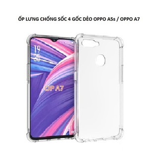 Ốp Lưng Oppo A5s ,A7. F9 Ốp Dẻo Trong Suốt Chống Sốc 4 Góc Cao Cấp