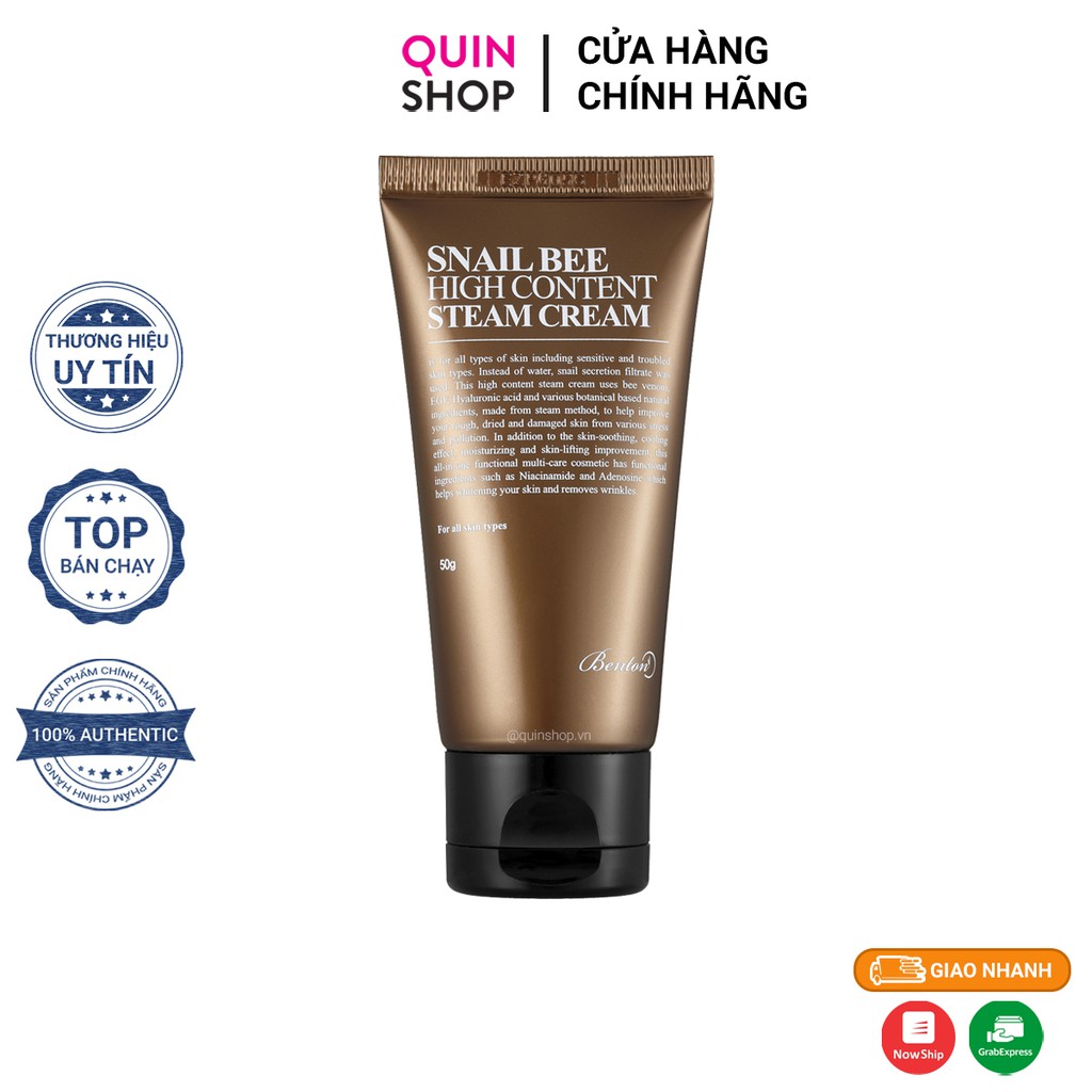 Kem Dưỡng Dịu Da Benton Snail Bee High Content Steam Cream