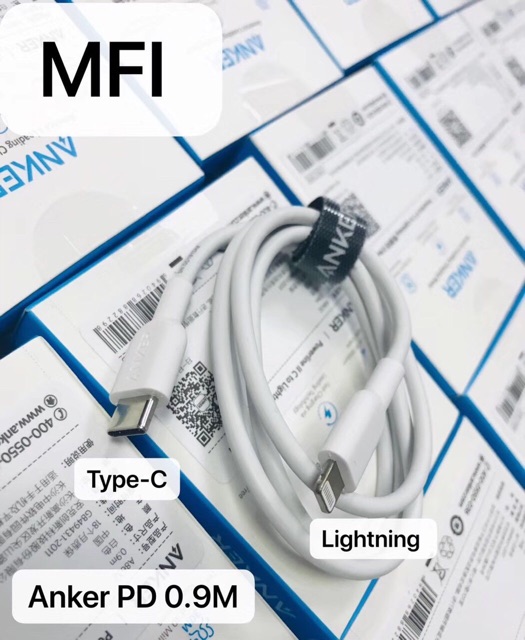 Cáp Anker PowerLine II USB-C to Lightning 0.9m - Chính Hãng