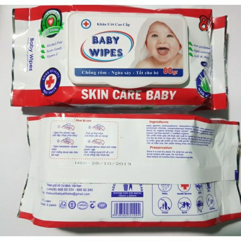 Khăn ướt baby wipes 80gr