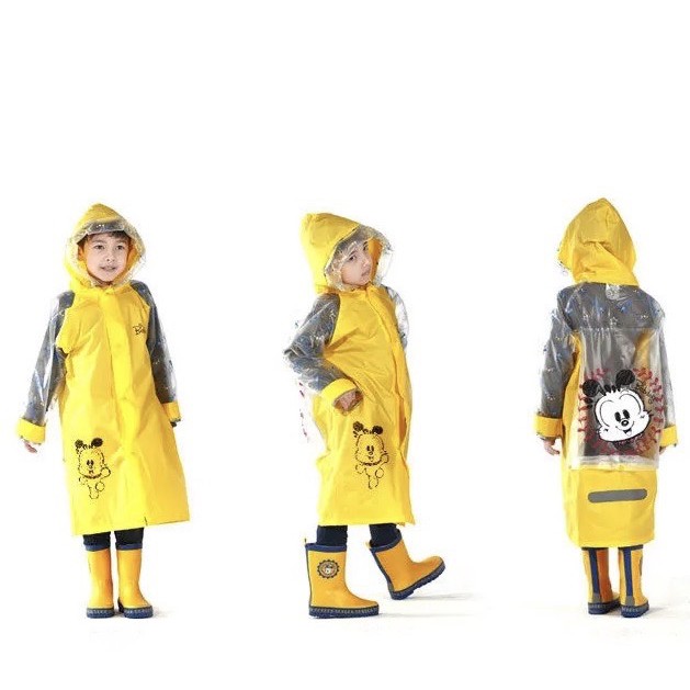 Áo mưa học sinh đi học nhiều màu in hoạ tiết (trùm được cặp) cho bé gái & bé trai (N00767)