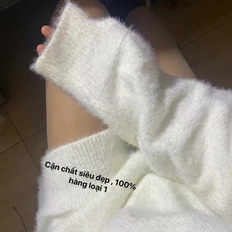 Áo len nữ dáng rộng , có thể mặc giấu quần . Áo len trễ vai . b nào tầm dưới 160cm mặc ok đó ạ | BigBuy360 - bigbuy360.vn