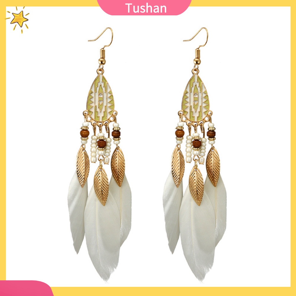 Khuyên tai lông vũ phong cách cổ điển thanh lịch dành cho nữ