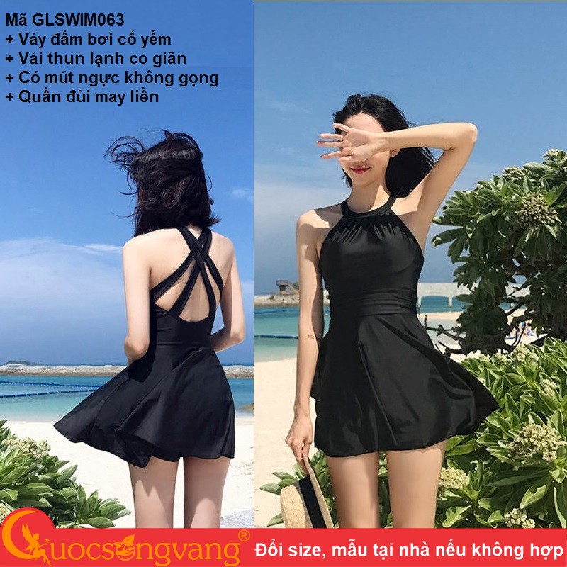 Váy đầm bơi cổ yếm váy đầm đi biển liền quần GLSWIM063 Cuocsongvang