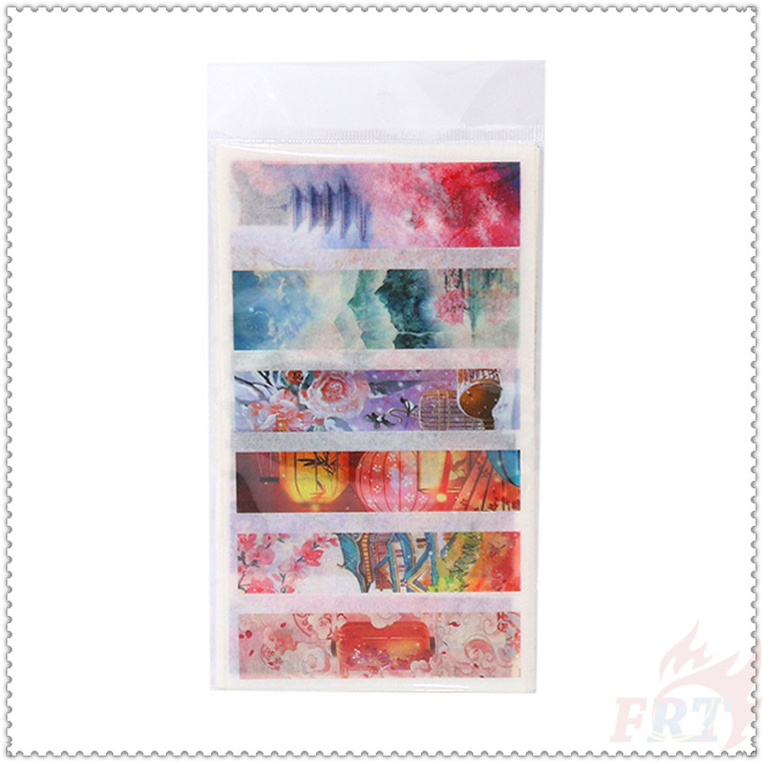 ❀ Ins: Good Vibes - Hình Dán Washi Phong Cảnh Trung Quốc Đẹp Mắt ❀ Set 6 Tấm Sticker Dán Trang Trí Thời Trang