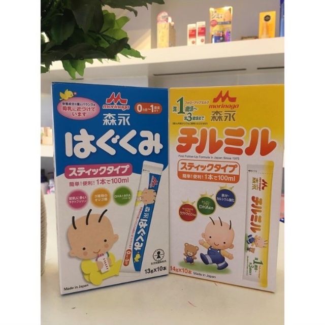 Sữa morinaga nội địa Nhật dạng thanh số 0-1 và 1-3 date 9/2020