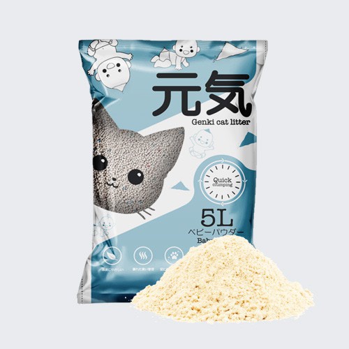 Cát vệ sinh cho mèo GENKI Litter 5L Cát mèo giá rẻ khử mùi tốt - Kún Miu Pet Shop