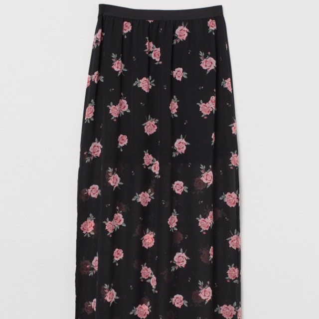 Chân váy midi hoa sz 34