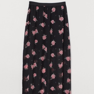 Chân váy midi hoa sz 34