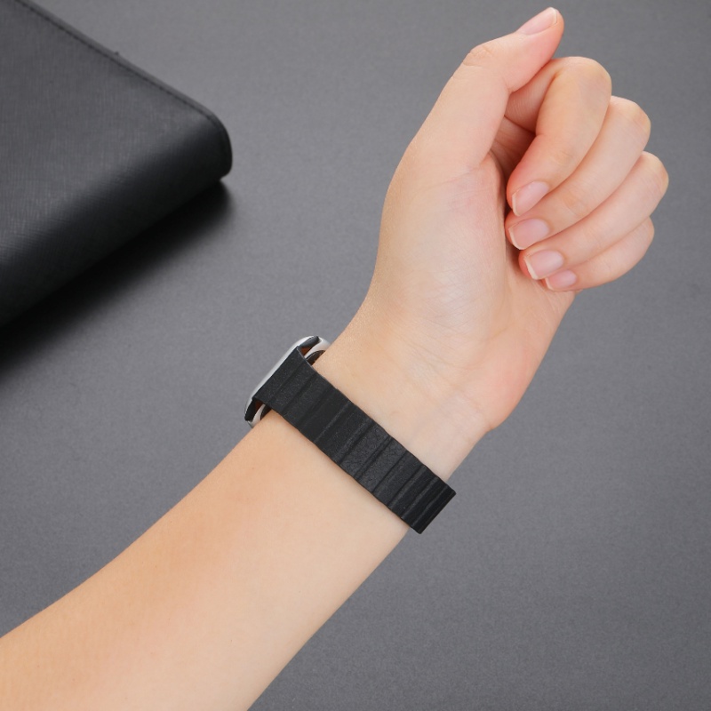 Dây Đeo Bằng Da Sang Trọng Có Nam Châm Cho iwatch Series 8 7 SE 6 5 4 3 2 49mm 41mm 45mm 38mm 42mm 44mm 40mm