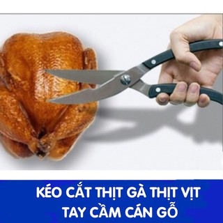 Kéo cắt gà cán gỗ