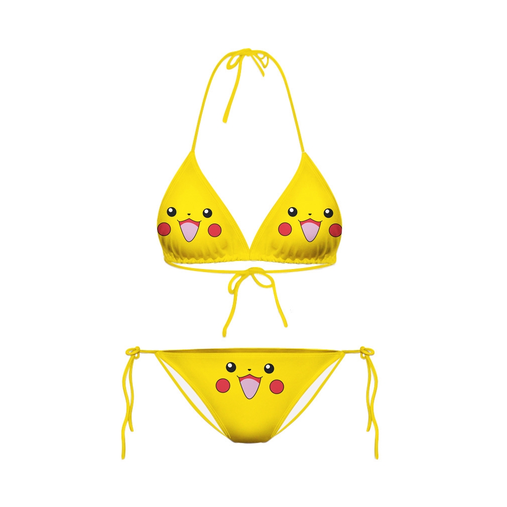 💋Bộ đồ bơi hai dây phối ren in hình Pikachu thời trang mùa hè 2020 cho nữ | BigBuy360 - bigbuy360.vn
