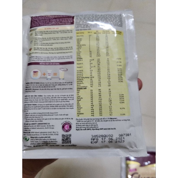 1 Hộp Combo Dùng Thử Sữa Bột Glucerna 52,1g(Hương vani, Lúa mạch)