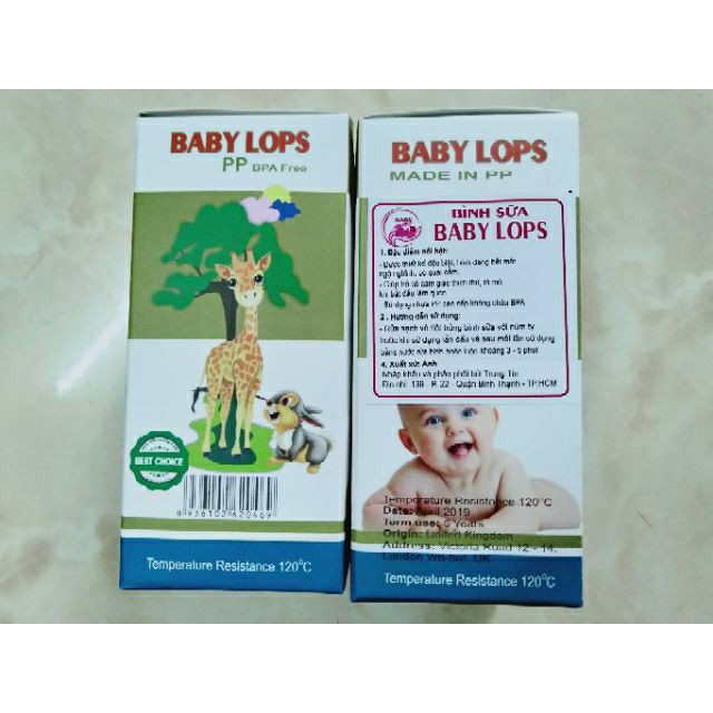 Bình sữa Baby Lops 60ml cho trẻ sơ sinh