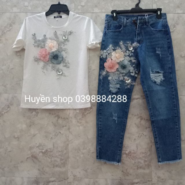 Set jean hoa nhiều mẫu( có big size đến 80 kg)