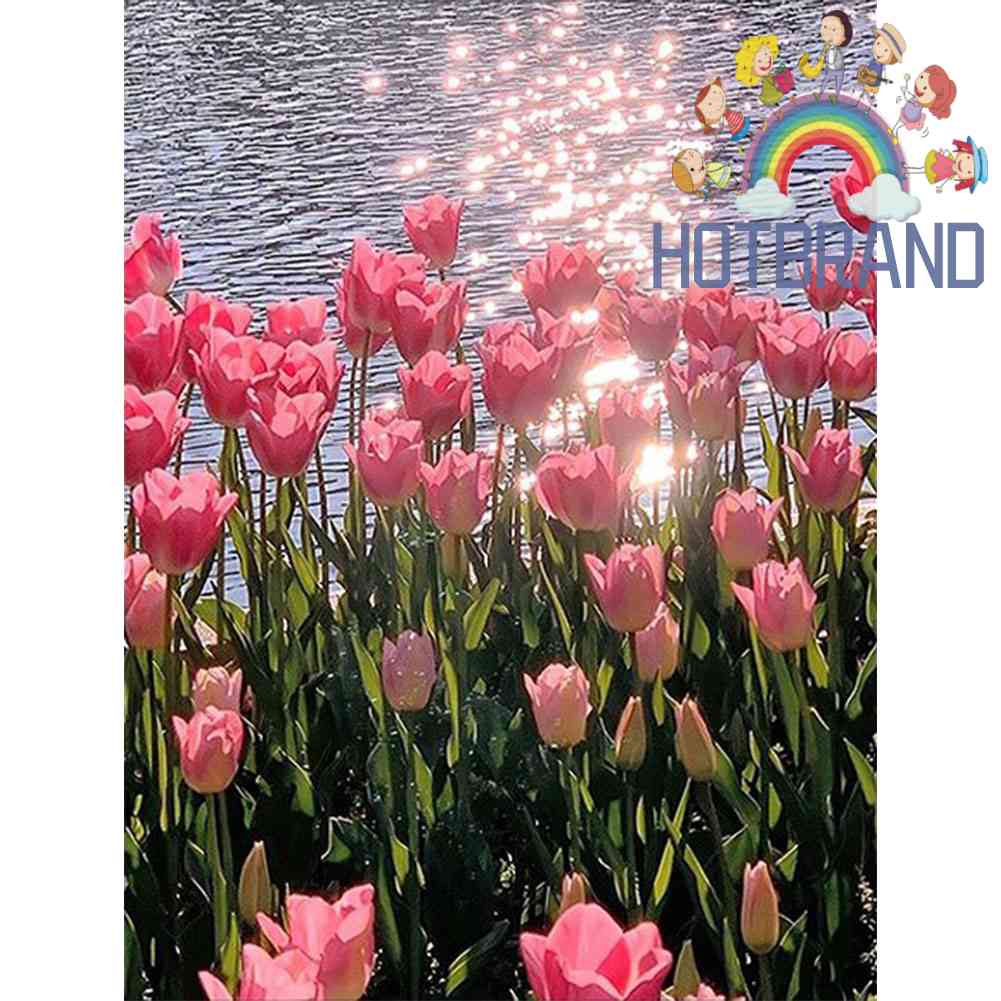 Bộ Tranh Đính Đá 5D DIY Hình Hoa Tulip Đẹp Mắt