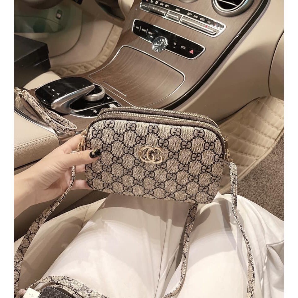 Túi đeo chéo nữ hoạ tiết g.g có khoá 3 ngăn siêu đẹp