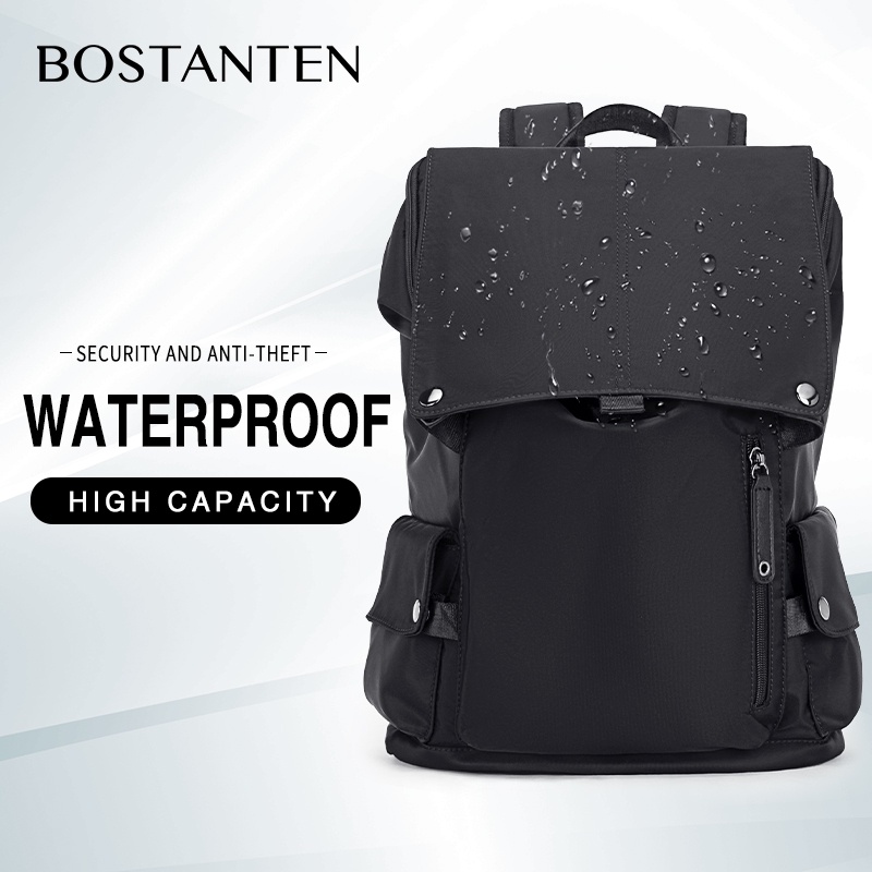 Bostanten ba lô nam ba lô laptop 15 6 inch chống nước Balo đựng đồ cỡ lớn không thấm nước phong cách đơn giản cho nam
