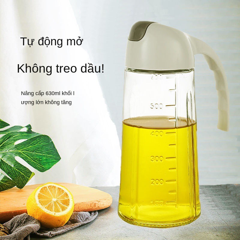 can đựng dầu không dầu, dung tích lớn, chai dấm xì thủy tinh, vật dụng nhà bếp chống rò rỉ