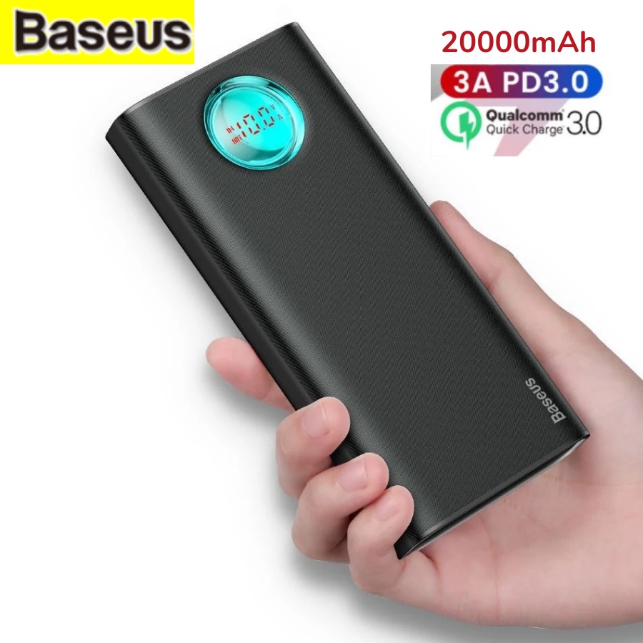 Pin sạc dự phòng Baseus Amblight, sạc nhanh 3.0 PD/QC, 2 cổng USB + Type C in/out, pin 20000mAh/ 30000mAh 18W/ 33W LV529