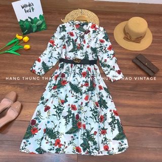 Váy hoa voan hoạ tiết