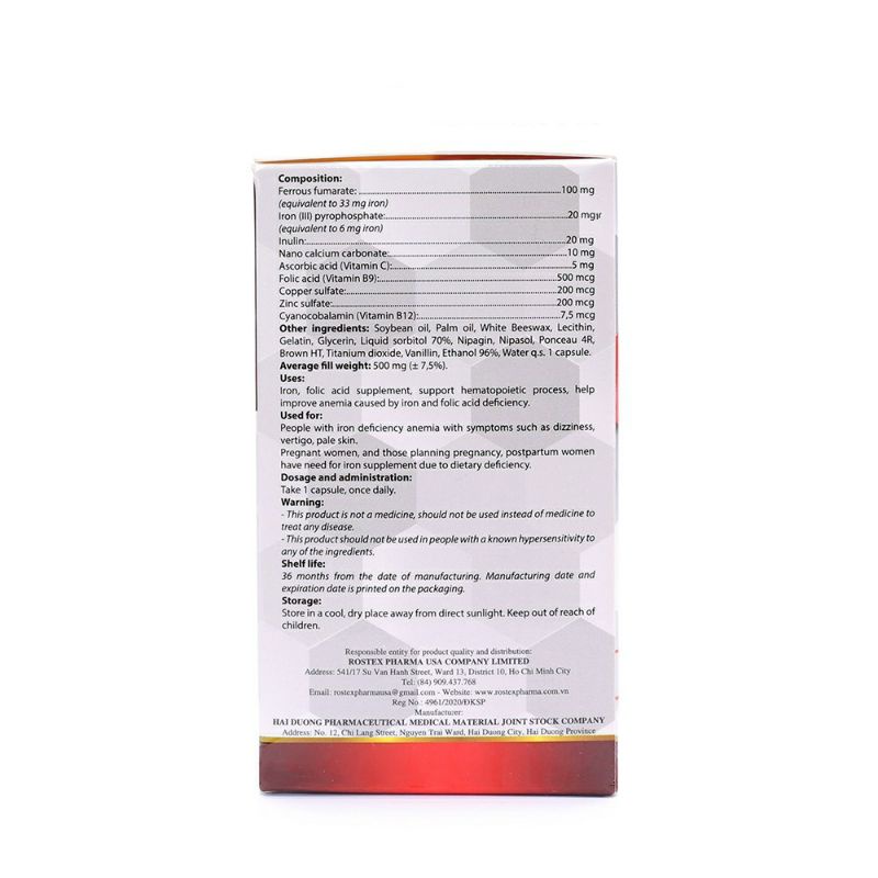 Viên uống bổ máu FEVITT NANO - FERROMAX EXTRA giúp bổ sung sắt  Acid Folic cho phụ nữ có thai  và sau sinh - Hộp 100 v