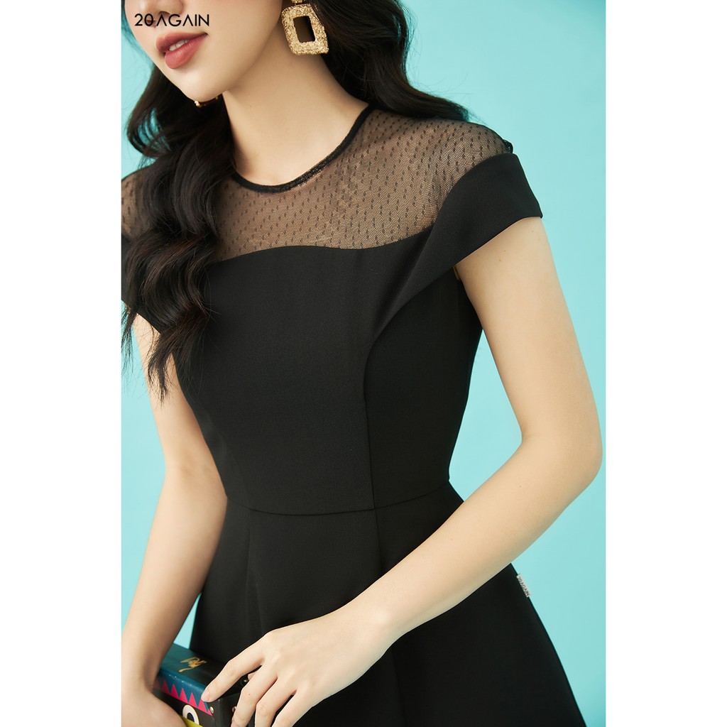Đầm Xòe Phối Lưới 20AGAIN DEA1077 | BigBuy360 - bigbuy360.vn