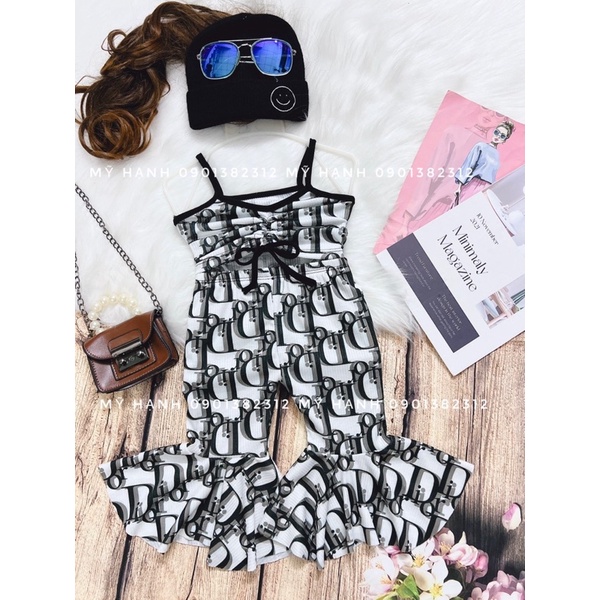 (HÌNH THẬT 100%)SET BỘ BAR.BIE + QUẦN ỐNG LOE CHO BÉ (7-25kg)