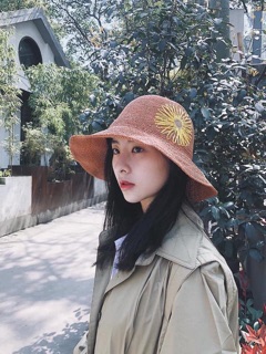 Mũ thêu hoa mộng mer
