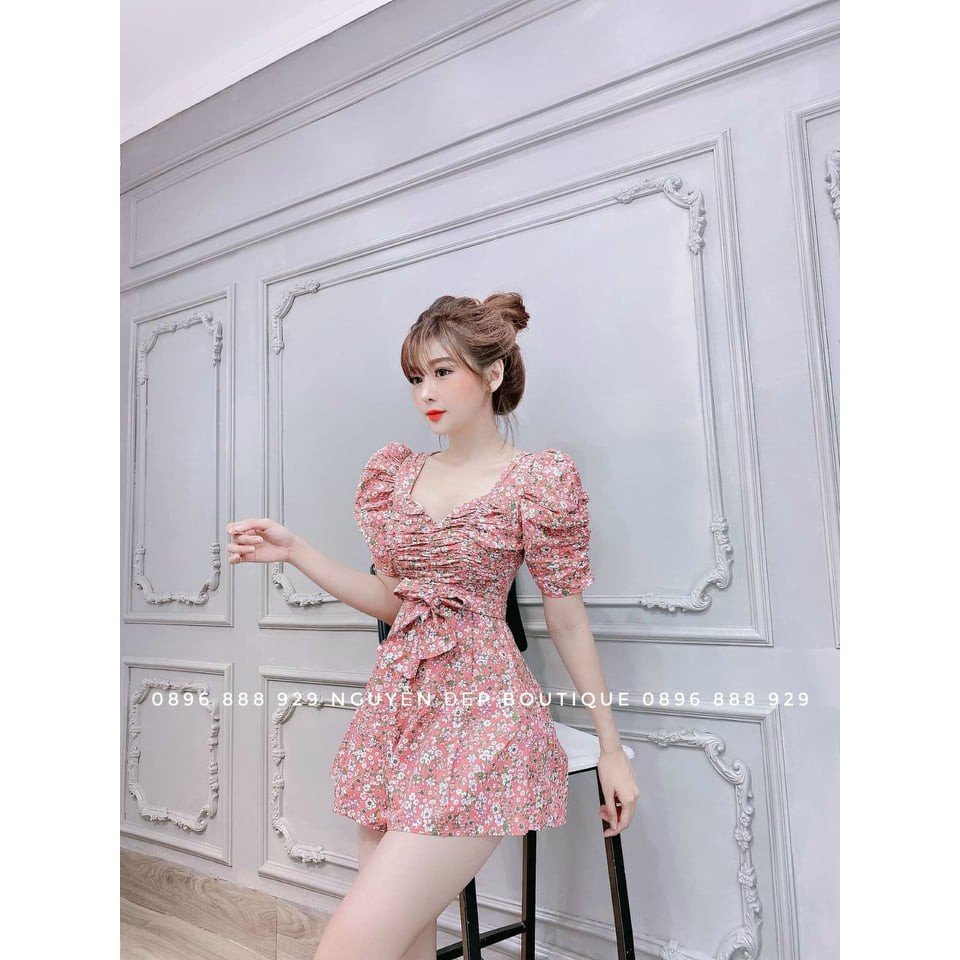 Đầm Lụa Hoa Nhún Ngực Quyến Rũ Tôn Dáng Sang Trọng | BigBuy360 - bigbuy360.vn