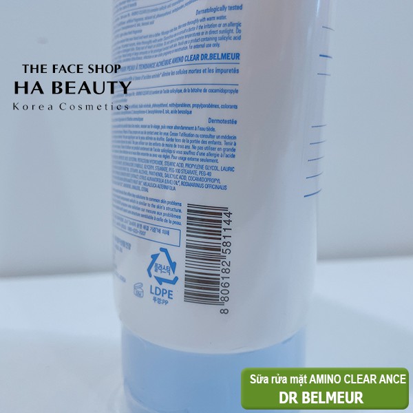 Sữa Rửa Mặt Cho Da Mụn The Face Shop DR Belmeur Amino Clear Foaming Cleanser For Acne-Prone Skin 150ml