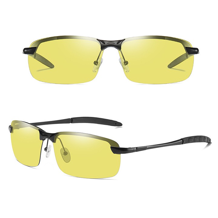 Mắt kính nam đổi màu đi ngày và đêm gọng kim loại nhẹ, tròng polarized phân cực, chống tia UV - MK1904