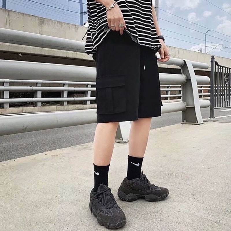 Quần short kaki túi hộp nam nữ Bigsize form rộng