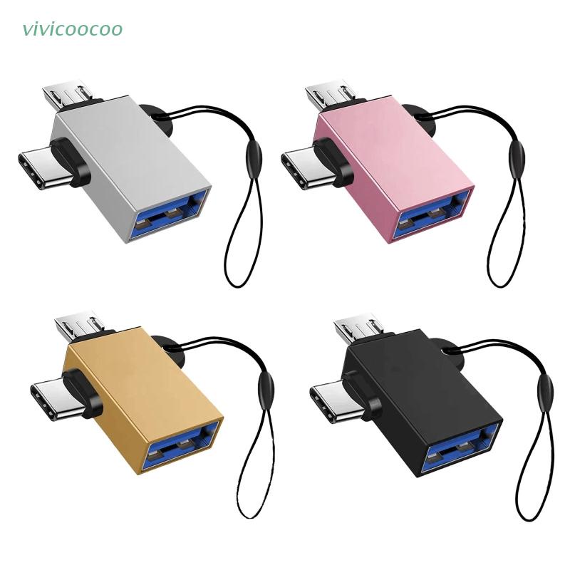 Đầu Chuyển Đổi OTG Type C Micro USB Sang USB 3.0 2 Trong 1 Bằng Hợp Kim Nhôm Cho Điện Thoại/Máy Tính Bảng