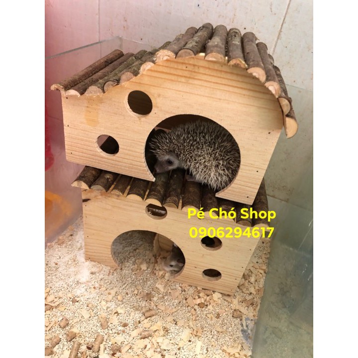 Nhà Ngủ Gỗ Thông kích thước SIÊU TO cho nhím,bọ ú ,sóc.