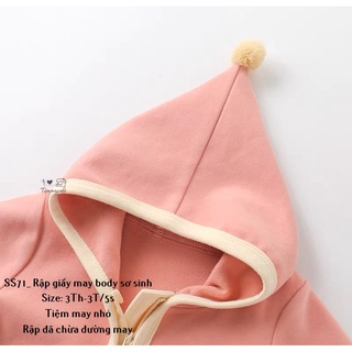 Rập giấy may body có mũ cho bé_SS71