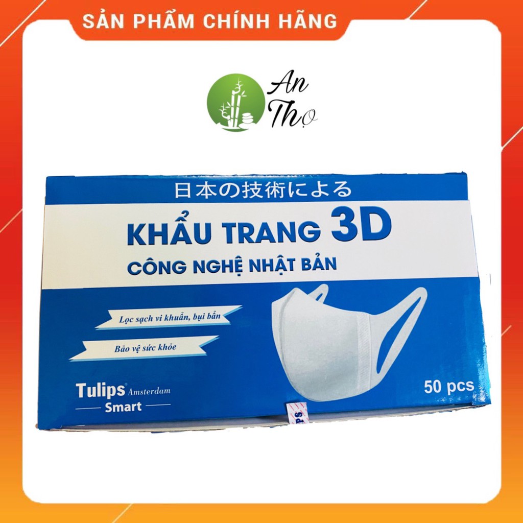 Hộp 50 cái khẩu trang 3D Mask Tulips size M