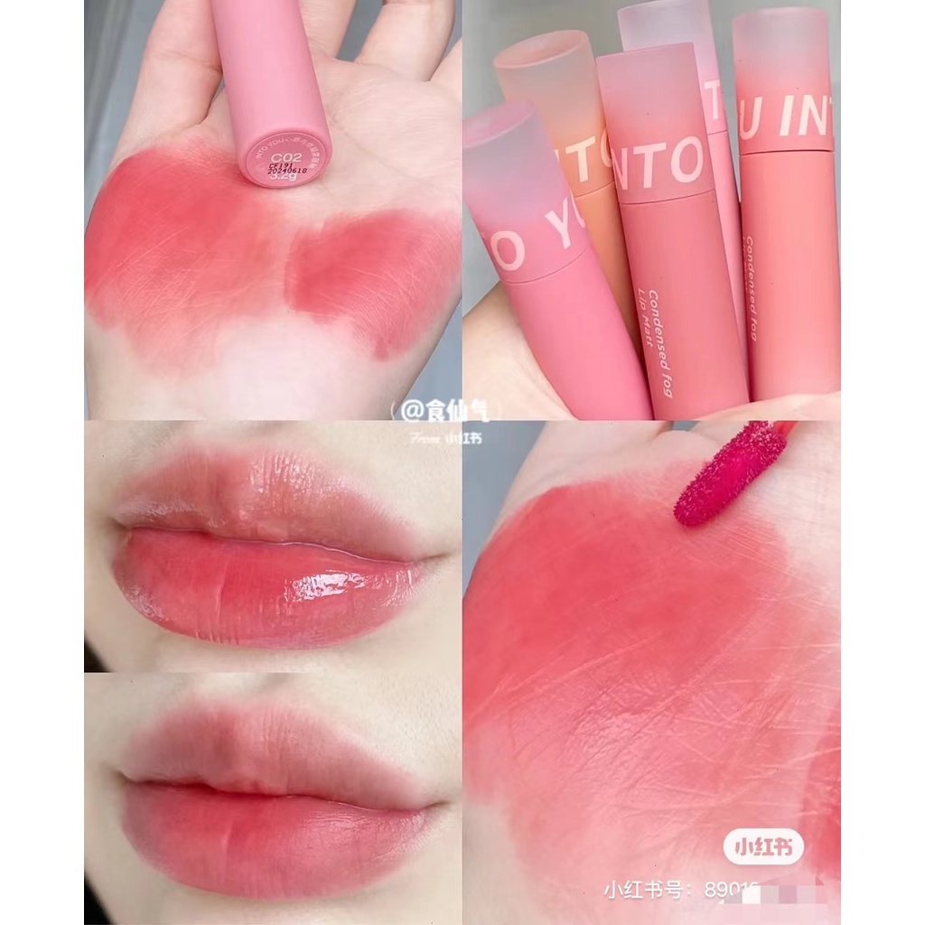 INTO YOU Son Bóng water to tint Dạng Lỏng Dưỡng Ẩm Lâu Trôi Chống Thấm Nước Màu Sắc Thời Trang son môi