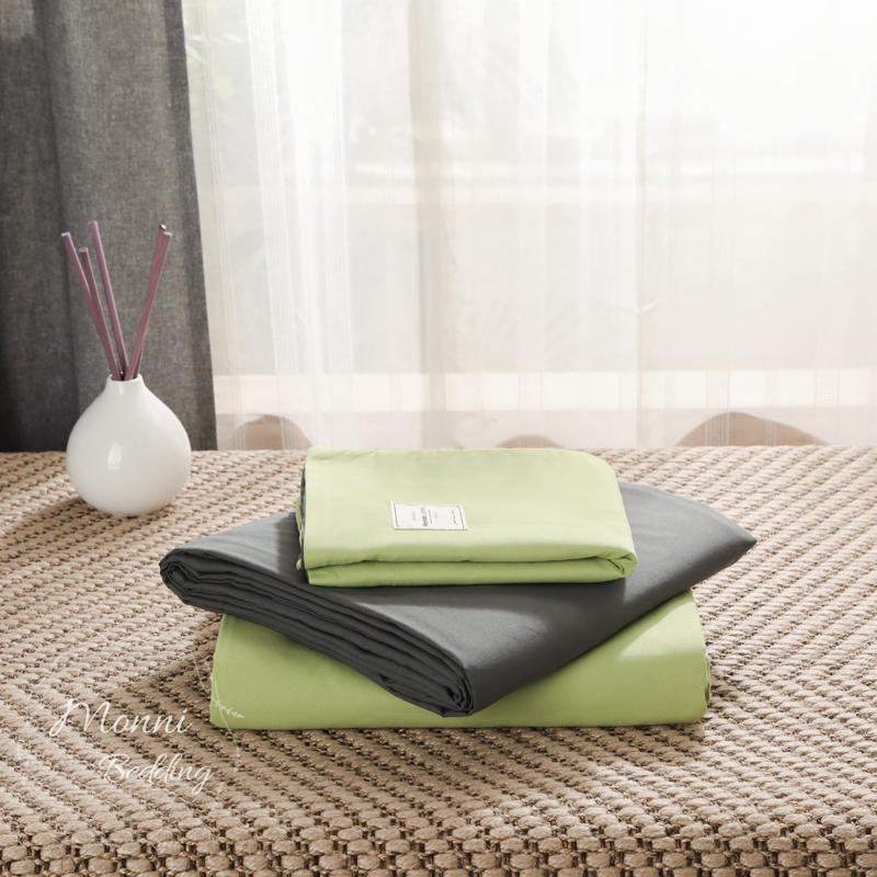 BỘ CHĂN GA GỐI COTTON HÀN QUỐC TICI MÀU XANH PHỐI XÁM SIÊU ĐẸP