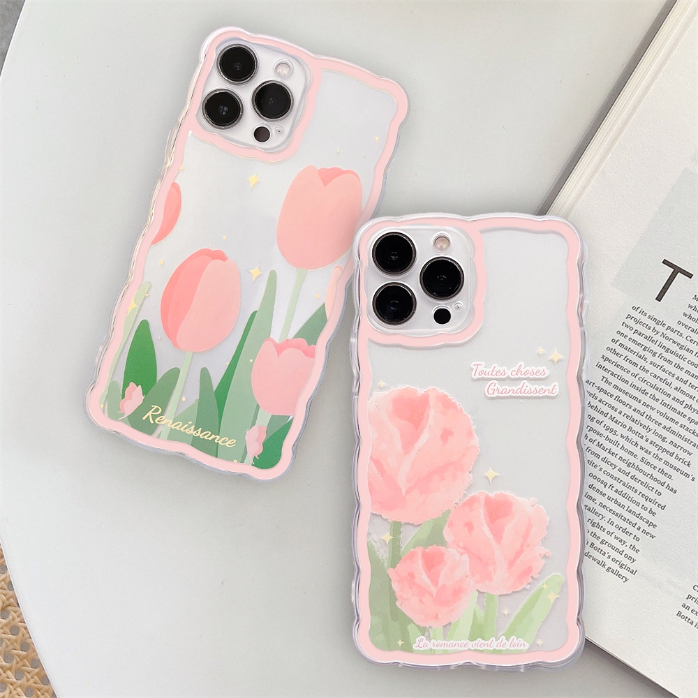 Ốp lưng iphone trong lượn sóng hoa hồng nước 6s/6plus/7/7plus/8/8plus/xs/11/12/13/pro/max/plus/promax-Sale Hot G2-2