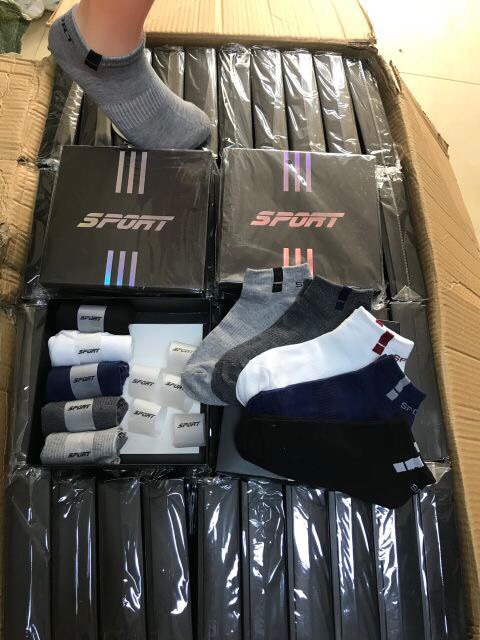 Hộp 10 đôi vớ tất SPORT thể thao cho nam chống hôi chân kháng khuẩn