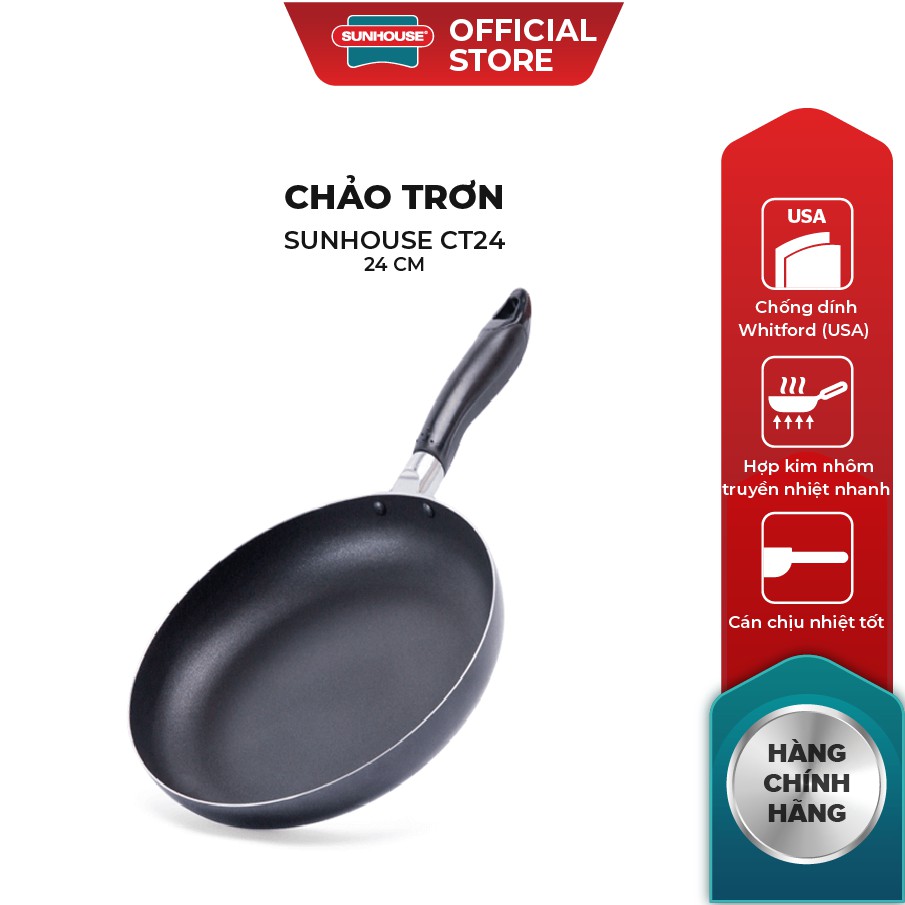 Chảo trơn SUNHOUSE CT24 phi 24cm