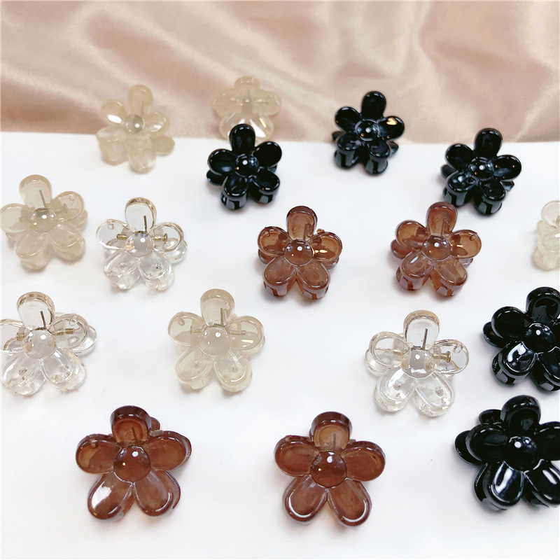 Kẹp tóc nhựa acrylic We Flower màu sắc trong suốt hình hoa nhiều màu sắc phong cách Hàn Quốc