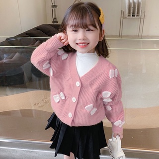 Áo khoác len cardigan cho bé gái, chất liệu đanh mịn đẹp