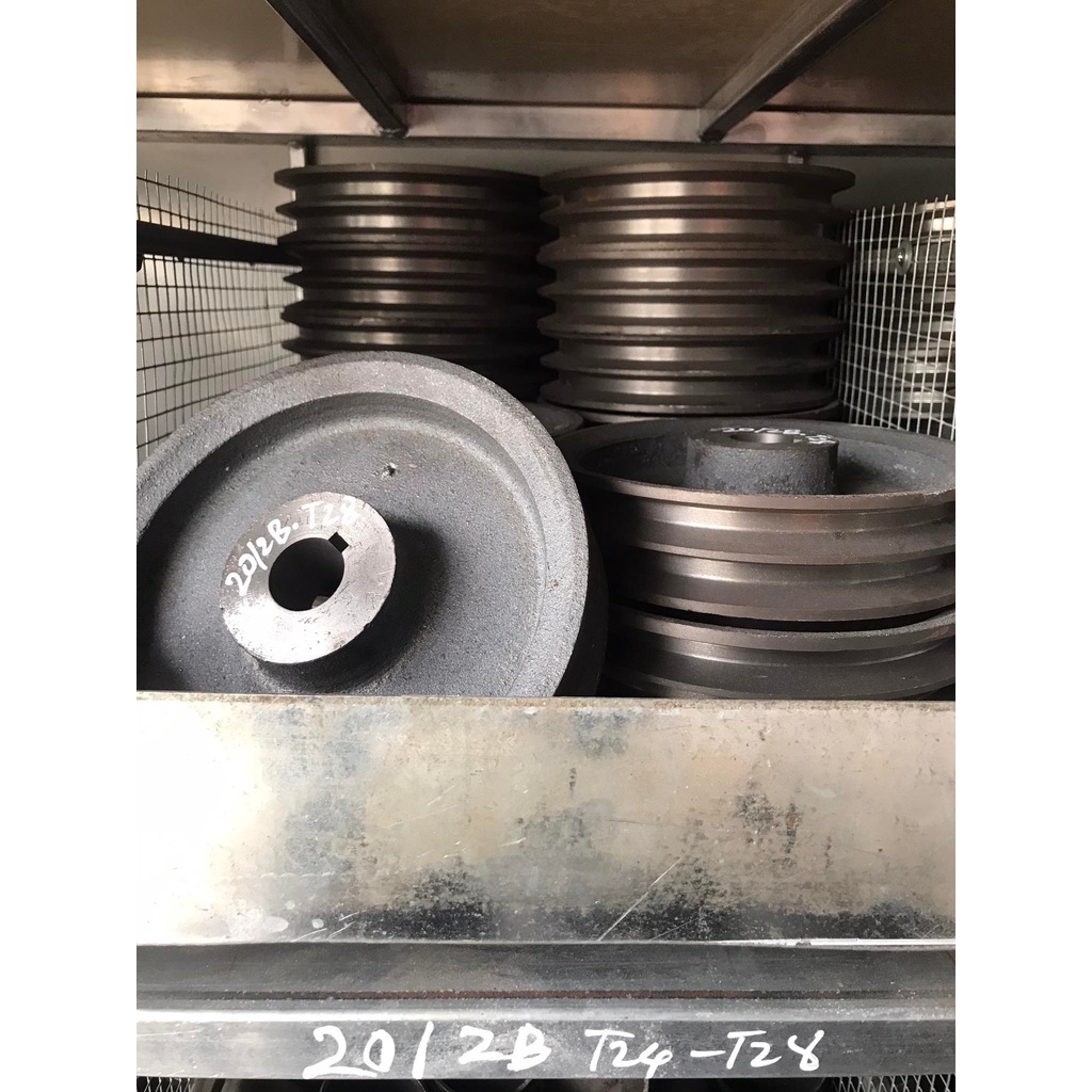 BuLy Gang 200mm 2 Rãnh B lỗ trục 24 - 28 Bánh Xe Cao Su BL200/2B