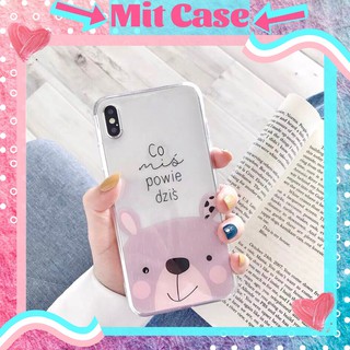 Ốp Lưng iPhone Silicon Trong Suốt Hình Gấu Tím Cute Iphone 6 6 plus 7 plus 8 8 plus x xs max 11 pro max