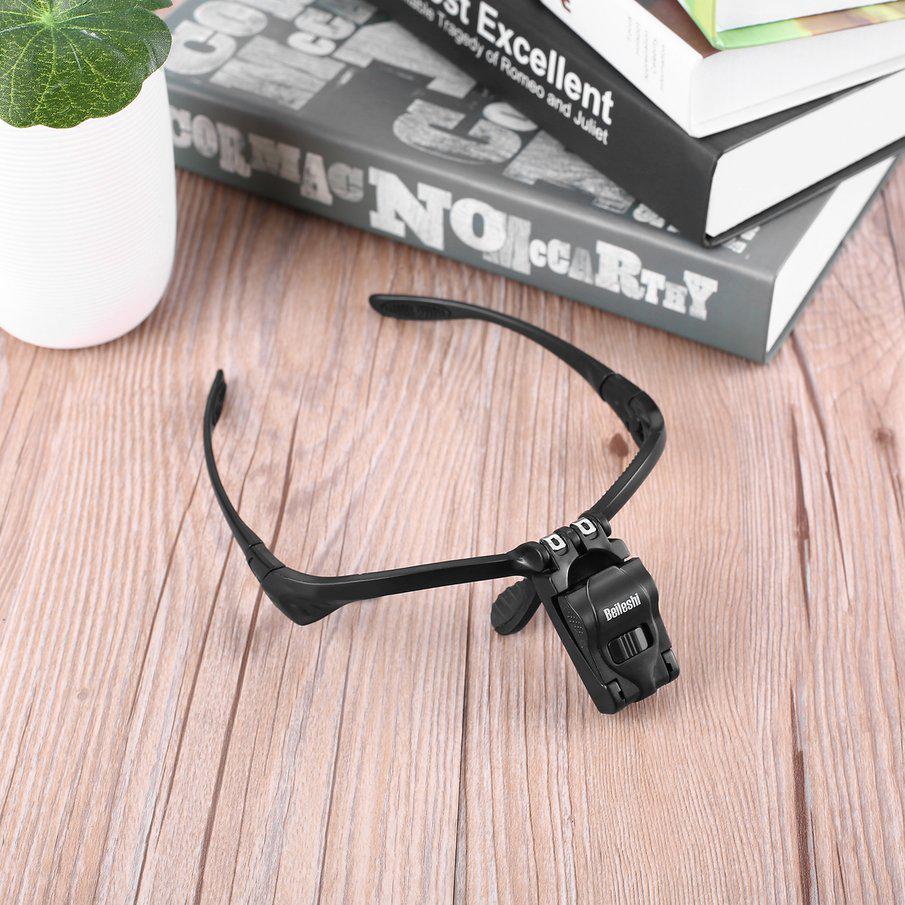 Kính Lúp Đội Đầu Đèn Led Hỗ Trợ Đọc Sách